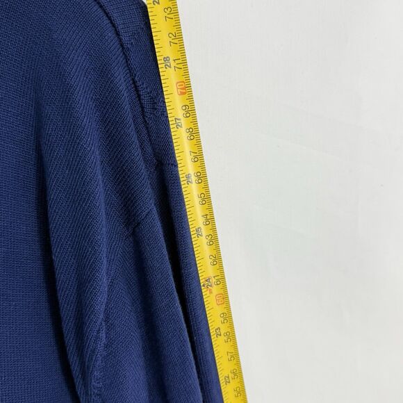 Aureus Fine Silk Blend Navy Blue Silk/Cotton V Neck Sweater XL - Picture 16 of 16